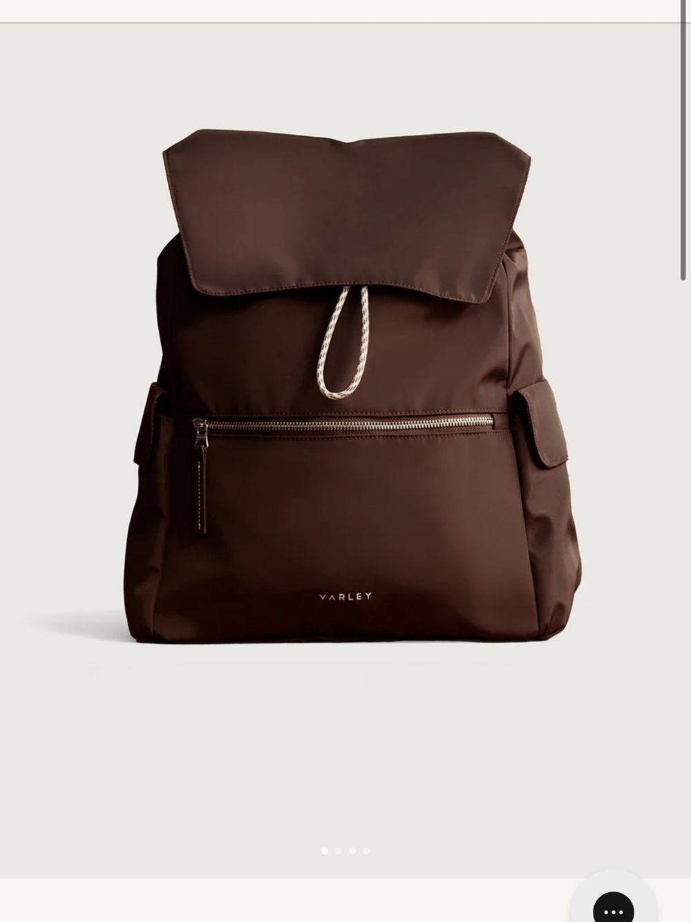 Varley Corten Chocolate Brown Nylon Flap Backpack